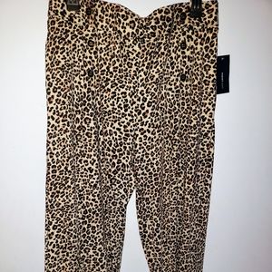 🐆 Robert Louis Sz Large 12 14 Animal Print Pants Stretch Waist NEW W/ Tag 🐆
